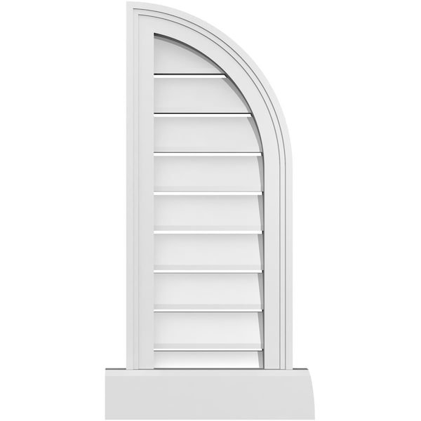 Ekena Millwork Quarter Round Top Right Surface Mount PVC Gable Vent w/ 2"W x 2"P Brickmould Sill Frame, 12"W x 30"H GVPQR12X3003SF - main